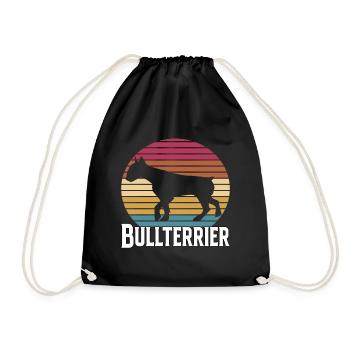 Bullterrier Hund - Turnbeutel - Schwarz - Vorne