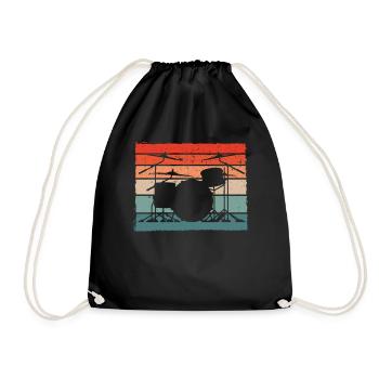 Batteur rétro Schlagzeuger - Sac de sport léger - noir - Devant
