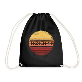 Retro Schlagzeuger Takt Drummer - Turnbeutel - Schwarz - Vorne