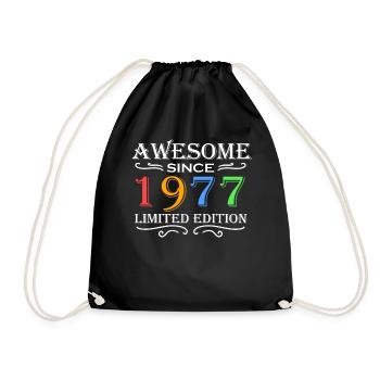 1977 - Jahrgang 1977 - Fantastisch seit 1977 - Turnbeutel - Schwarz - Vorne