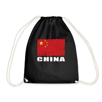China Flag Grunge China Flag - Drawstring Bag - black - Front