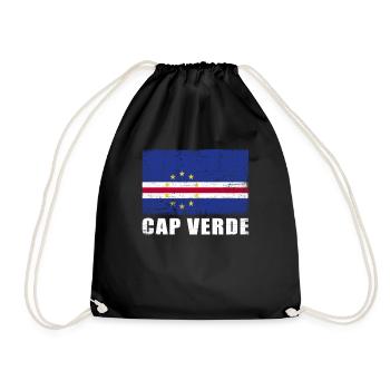 Kap Verde Flagge Grunge Kap Verde Fahne - Turnbeutel - Schwarz - Vorne