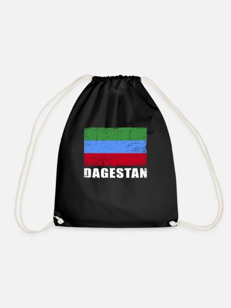 Dagestan Flagge Grunge Dagestan Fahne - Turnbeutel - Schwarz
