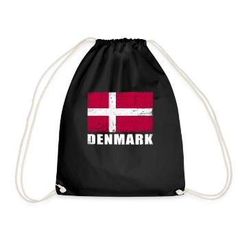 Drapeau du Danemark Grunge Drapeau du Danemark - Sac de sport léger - noir - Devant