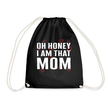 Chemise de maman, chérie je suis cette maman cœur fête des mères - Sac de sport léger - noir - Devant