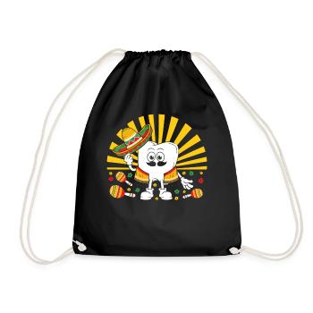 Cinco De Mayo Shirt, Floral Dental Tooth 5th De - Drawstring Bag - black - Front