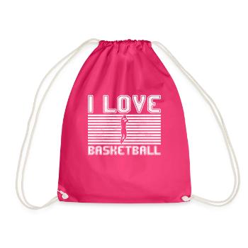 I love basketball - Drawstring Bag - fuchsia - Front