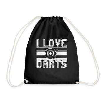 I love darts - Drawstring Bag - black - Front