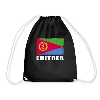 Eritrea Flagge Grunge Eritrea Fahne - Turnbeutel - Schwarz - Vorne