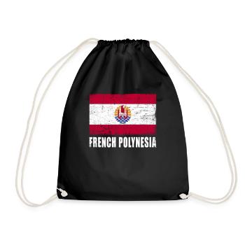 Französisch Polynesien Flagge - Turnbeutel - Schwarz - Vorne