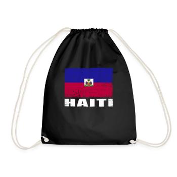 Drapeau d’Haïti Grunge Drapeau d’Haïti - Sac de sport léger - noir - Devant