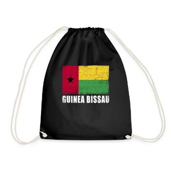 Guinea Bissau Flag Grunge Guinea Bissau Flag - Drawstring Bag - black - Front