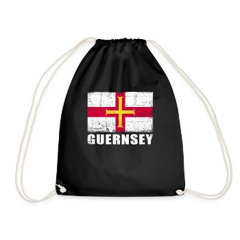 Guernsey Flag Grunge Guernsey Flag - Drawstring Bag - black - Front