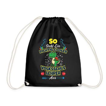 Volksschullehrer Volksschule Lehrkraft Lehrer - Turnbeutel - Schwarz - Vorne
