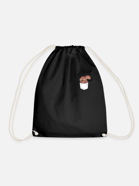 Eichhörnchen Lustiges Eichhörnchen-Tasche - Turnbeutel - Schwarz