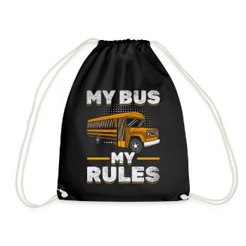 Mein Bus Meine Regeln Schulbusfahrer Schule - Turnbeutel - Schwarz - Vorne