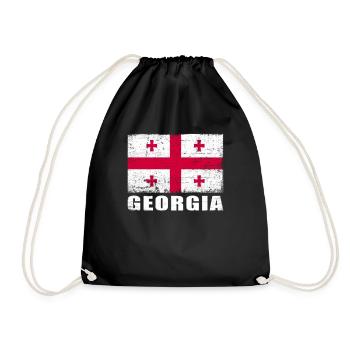 Drapeau de Géorgie Grunge Drapeau de Géorgie - Sac de sport léger - noir - Devant