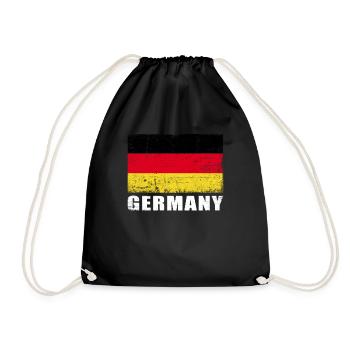 Germany Flag Grunge Germany Flag - Drawstring Bag - black - Front