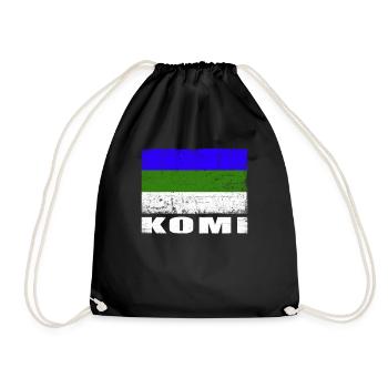 Drapeau Komi Grunge Drapeau Komi - Sac de sport léger - noir - Devant