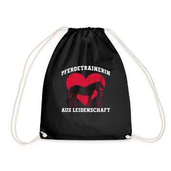 Pferdetrainerin Aus Leidenschaft - Pferdetrainer - Turnbeutel - Schwarz - Vorne