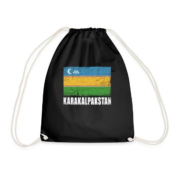 Karakalpakistan Flagge - Turnbeutel - Schwarz - Vorne