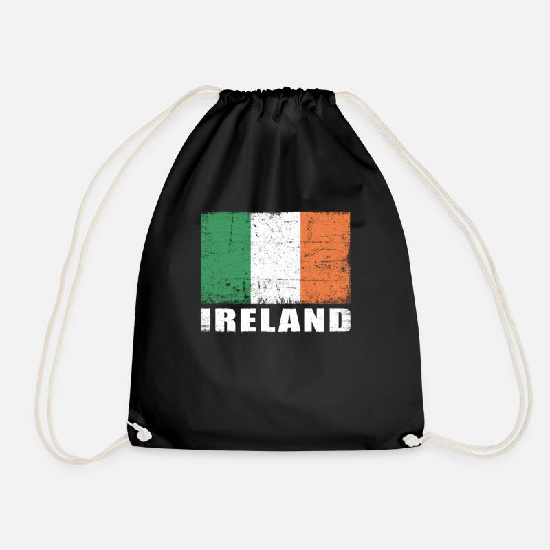 Drapeau de l’Irlande Grunge Drapeau de l’Irlande - Sac de sport léger - noir