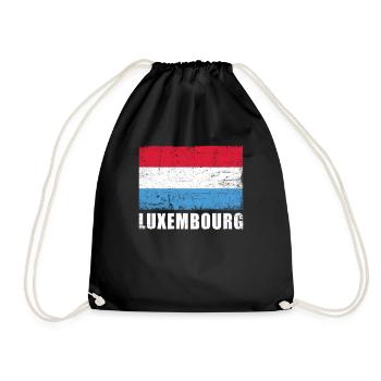 Luxembourg Flag Grunge Luxembourg Flag - Drawstring Bag - black - Front