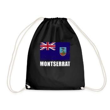 Montserrat Flag Grunge Montserrat Flag - Drawstring Bag - black - Front