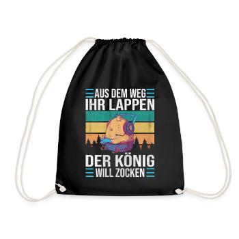 Aus Dem Weg Ihr Lappen der König Will Zocken Gamer - Turnbeutel - Schwarz - Vorne