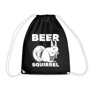 Squirrel, funny squirrel lover, - Drawstring Bag - black - Front
