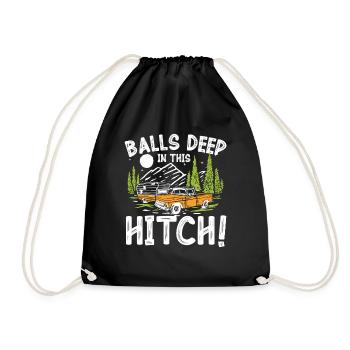 Hitch-Design mit Auto und Naturmotiv - Turnbeutel - Schwarz - Vorne