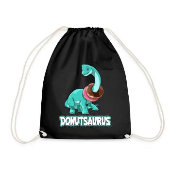 Donutsaurus Dinosaurier Brachiosaurus - Turnbeutel - Schwarz - Vorne