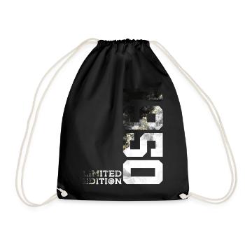 76TH BIRTHDAY LIMITED EDITION 1950 - Drawstring Bag - black - Front