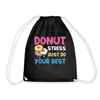 Test Day Kids - Donut Stress Just Do Your Best - Drawstring Bag - black - Front