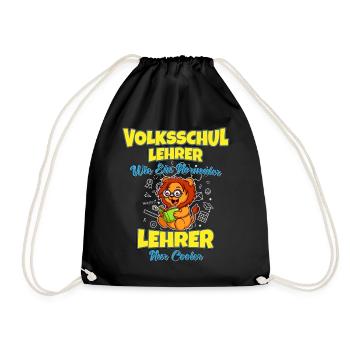 Volksschullehrer Volksschule Lehrkraft Lehrer - Turnbeutel - Schwarz - Vorne