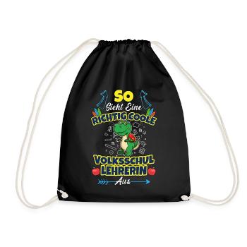Volksschullehrerin Volksschule Lehrkraft Lehrerin - Turnbeutel - Schwarz - Vorne