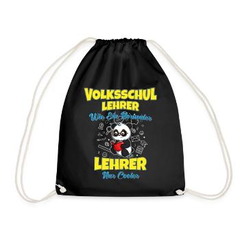 Volksschullehrer Volksschule Lehrkraft Lehrer - Turnbeutel - Schwarz - Vorne