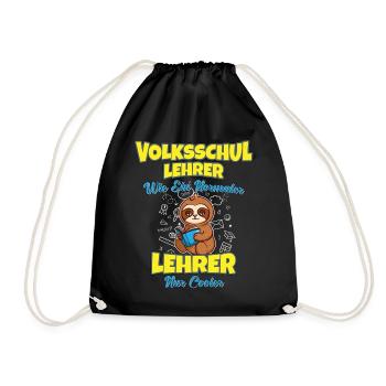 Volksschullehrer Volksschule Lehrkraft Lehrer - Turnbeutel - Schwarz - Vorne