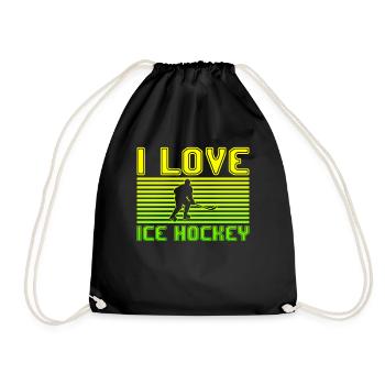 I love ice hockey - Turnbeutel - Schwarz - Vorne