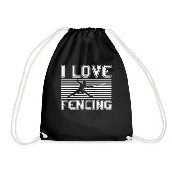 I love fencing - Turnbeutel - Schwarz - Vorne