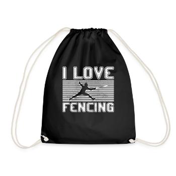 I love fencing - Turnbeutel - Schwarz - Vorne