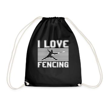 I love fencing - Turnbeutel - Schwarz - Vorne