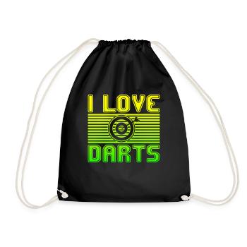 I love darts - Drawstring Bag - black - Front