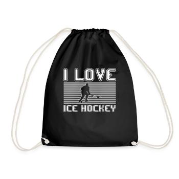 I love ice hockey - Turnbeutel - Schwarz - Vorne