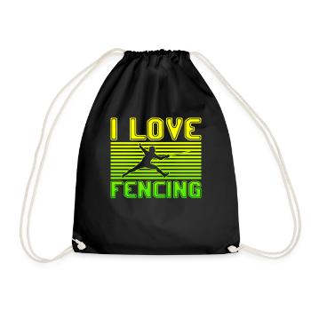 I love fencing - Turnbeutel - Schwarz - Vorne