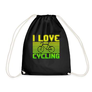 I love cycling - Drawstring Bag - black - Front