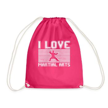 I love martial arts - Drawstring Bag - fuchsia - Front