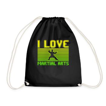 I love martial arts - Drawstring Bag - black - Front