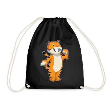 Tiger Zahnbürste - Turnbeutel - Schwarz - Vorne