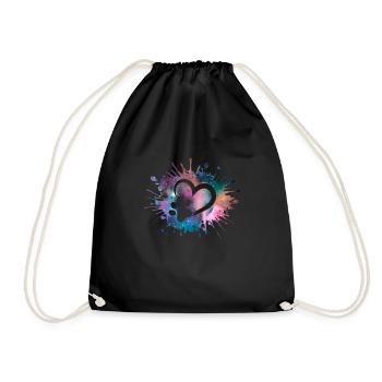 Paw Print Galaxy Dogs Dog Lovers Gassi - Drawstring Bag - black - Front